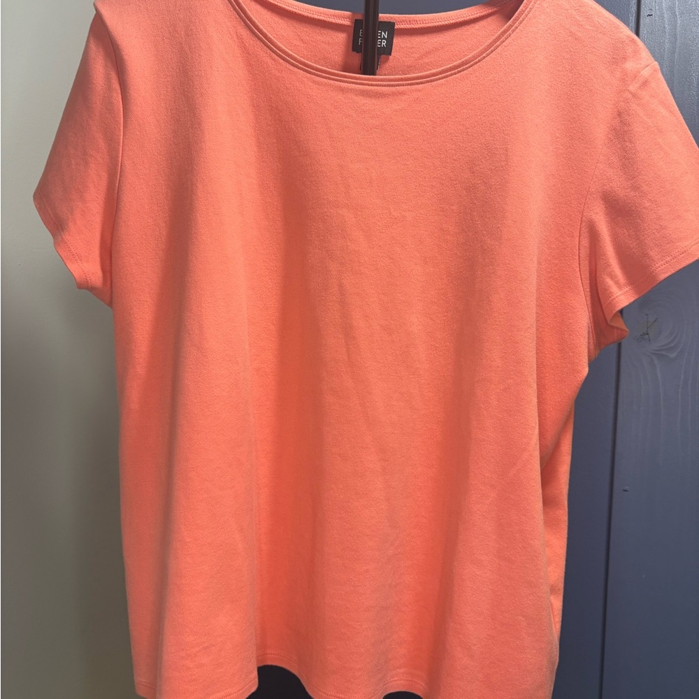 Eileen Fisher Vibrant Light Pink Short Sleeve Tee
